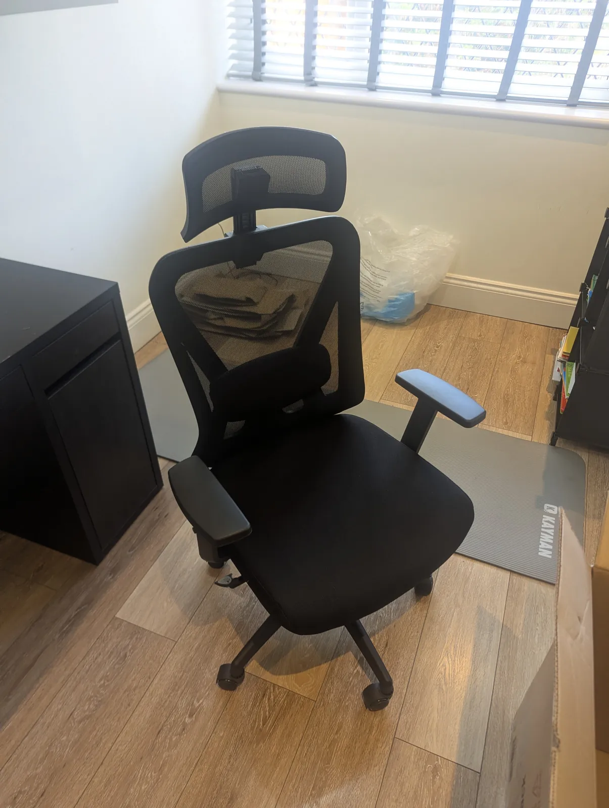Mesh office chair assembled